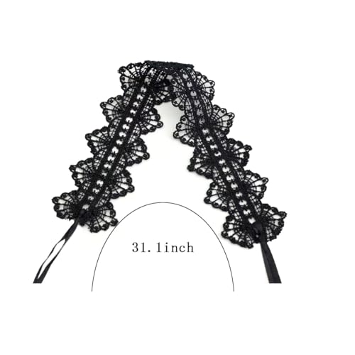 Pink Lace Choker Necklace Set, 10 Pieces - color: Black-3