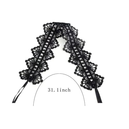 Pink Lace Choker Necklace Set, 10 Pieces - color: Black-3