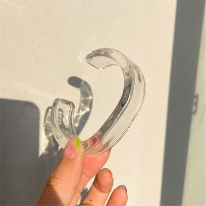 Pingyongchang Acrylic Colorful Resin Geometric Simple Open Bracelet Transparent Wide Cuff Bangle - color: (20mm) Transparent