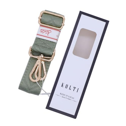 Kolti Purse Strap Replacement Crossbody Handbag Stripe Wide Adjustable - color: Gold Buckle-477