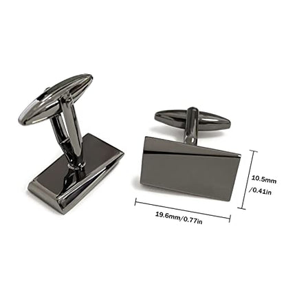 Cufflinks for Men, Stainless Steel Cuff Links Mens for Wedding Business Gifts, Silver, Black, Gold - color: Black