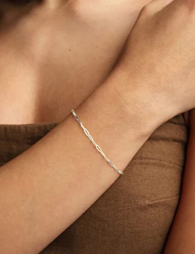 nometo 925 Sterling Silver Paperclip Chain Bracelet 3/4/5mm | Silver Bracelet for Women Men Silver Bracelet 6.5-9 Inches - color: Silver 3mm, size: 6.5