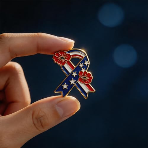 4/12/25/50 Pack Poppy Pins for Memorial Day, Poppy Flower Pin with USA Flag | Patriotic Pins Broochs Patriotic Gift for Memorial, 4th of July Independence, Veterans Day