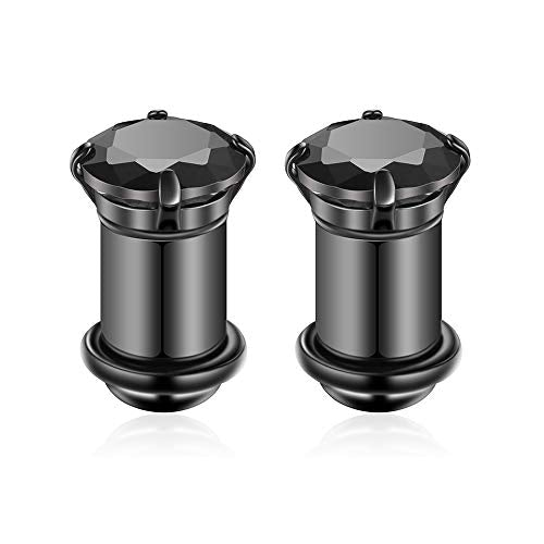 2/4/6/8 Gauge Earrrings Plugs Tunnels Gauges for Ears - color: black5mm