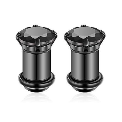 2/4/6/8 Gauge Earrrings Plugs Tunnels Gauges for Ears - color: black5mm