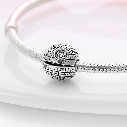 LIGHTDOG 925 Sterling Silve Charms fits Pandora Bracelets Necklace,5A Zircon Dangle Pendant Bead,Mother's Day Gift Jewelry Beads for Women - style: Death Star Clip Charm