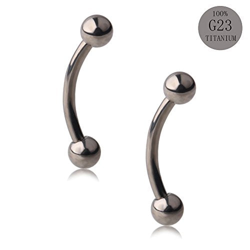 20g 18g 16g 14g Rook Piercing Jewelry Titanium Externally Threaded Curved Barbell Eyebrow Tragus Helix Conch Lobe Labret Earrings Lip Rings Body Piercing Jewelry For Women Men Ball Spike 6mm-19mm - size: 16G - 12mm Ball