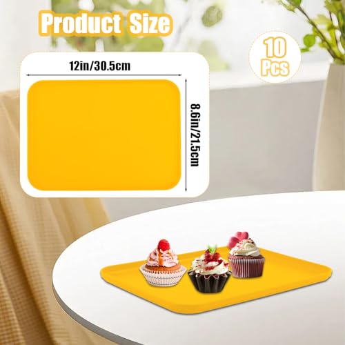 Plastic Art Trays,10 Pack Large Plastic Trays Stackable Activity Tray Crafts Organizer Serving Tray,Painting, Beads,Storage & Serving (12.2 x 8.9 Inches) (Yellow) - color: Yellow