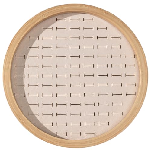 Ring Display Tray - Earring Storage Plate - Velvet Protection & Jewelry Display - Stackable Jewelry Organizer Trays for Collectibles & Gems,Beige,Round 88 Slots - color: Beige, size: Round 88 slots