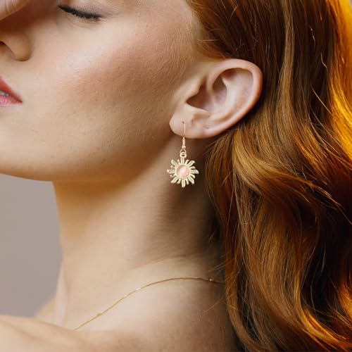 30 Pieces Gold Sun Charms Vintage Metal Celestial Acrylic Gemstone Crystal Pendants Beads for Bow Jewelry Making DIY Bracelets Necklace Earring Supplies