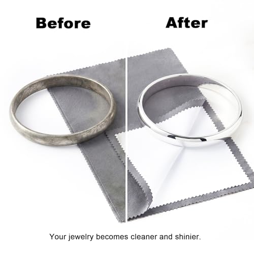 3pcs Polishing Cloth for Jewelry Cleaning Four-Layer Double-Sided Silver Cleaning Cloth for Cleaning Gold, Silver, Diamond, Gemstones, Coins, Platinum Jewelry - color: Dark Gray