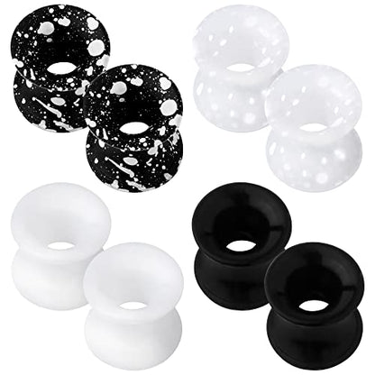 OUFER 8PCS Silicone Ear Gauges Flexible Ear Tunnels Plugs Stretchers Expander Double Flared Flesh Ear Piercing Jewelry for Women Men - color: 4G(5mm)