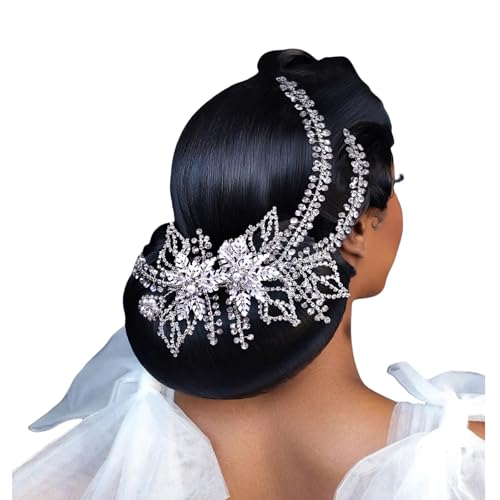 Women's Handmade Rhinestone Wedding Head Pieces | Crystal Bridal Hair Clips, Silver & Gold Wedding Party Hair Accessories - color: Silver