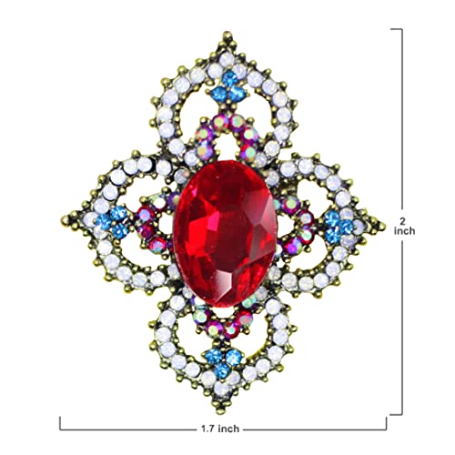 Brooch Pins for Women Girls Fashion Flower Crystal Rhinestone Pearl Jewelry - color: Color 5