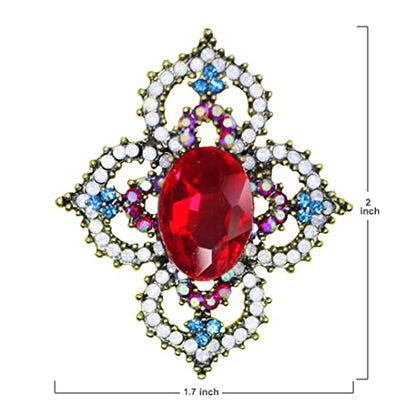 Brooch Pins for Women Girls Fashion Flower Crystal Rhinestone Pearl Jewelry - color: Color 5
