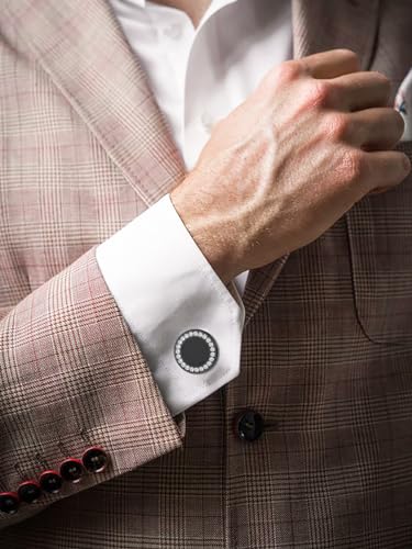 Custom4U Custom Photo Cufflinks for Men Father of the Bride Gifts - color: C-Black Onyx-Black