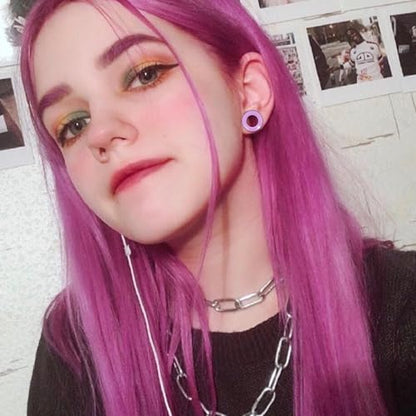20Pcs Silicone Ear Gauges 2G-25mm Flexible Ear Tunnels Gauges Soft Expander Stretching Ear Plugs Tunnels Black Earring Piercings Jewelry for Men Women - color: Thick Purple Silicone