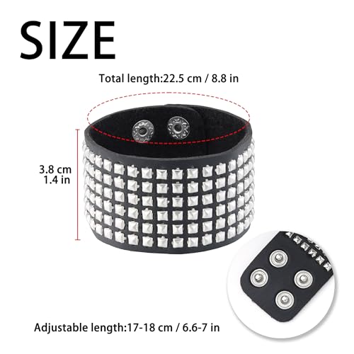 Mens Bracelet Braided Leather Punk Rock Cuff Bracelets Wrap Bracelet for Men Women Black - color: G