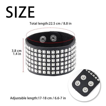 Mens Bracelet Braided Leather Punk Rock Cuff Bracelets Wrap Bracelet for Men Women Black - color: G