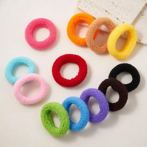 QIUTIMIY 12 Pcs No Damage Hair Ties Thick Hair Elastic Rubber Bands Hair Accessories Scrunchies Seamless for Women - color: Style 15