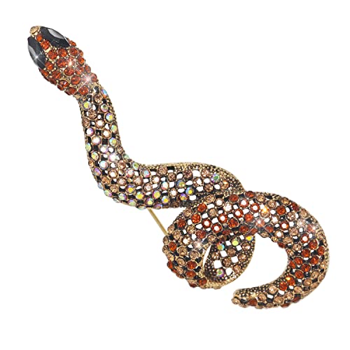Retro Lizard Gecko Spider Animal Brooch Lapel Pin Dainty Rhinestone Crystal Brooch Costume Jewelry Accessories for Scarf Corsage - color: Snake