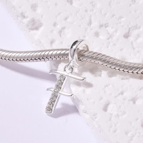 925 Sterling Silver Initial Charm fits Pandora, Gift for Mom Wife | Christmas,Birthday,Mother's Day, Anniversary, Valentine's Day - color: Letter F