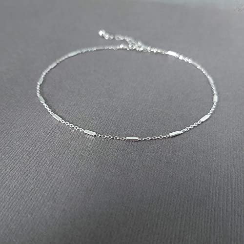 Annika Bella Chain Ankle Bracelet, Anklets for Women Waterproof, 9-10 Inches Silver Chain, Foot Jewelry, Summer Accessories, Gift for Her
