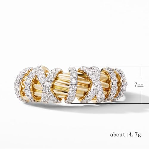 14K Gold Plated Stacking CZ Statement Thumb Rings for Women,Dainty Chunky Cubic Zirconia Thumb Promise Wedding Bands Engagement Non Tarnish Ring for Women's Jewelry Gift Size 9 - size: 9#