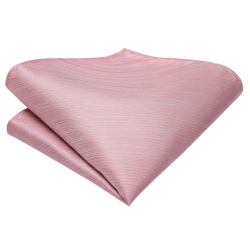 Dubulle Mens Paisley Striped Tie Woven Necktie for Men and Handkerchief Cufflinks Set Wedding Formal Business - color: Blush Rose Gold