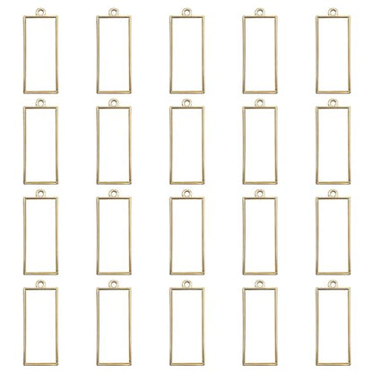 50pcs Open Bezel for Jewelry Making,Open Back Bezel Pendants Hollow Frame Pendants Opens Bezels Trays Rectangle Pendant for Resin Casting Necklaces Earrings Making Supplies DIY Crafts Supplies(K Gold) - color: K Gold;Rectangle;Style A