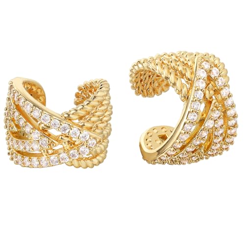 BENEIGE Ear Cuff Non Piercing 14K Gold Plated Ear Cuff Earrings for Women Clip On Cartilage Earring Jewelry for Women - style: Flower