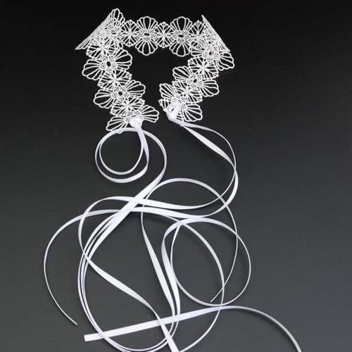 Pink Lace Choker Necklace Set, 10 Pieces - color: White
