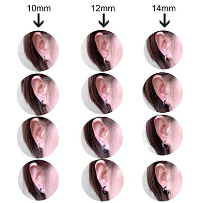 Hypoallergenic Titanium Steel Loop Earrings Set for Men Women Huggie Hoop Cartilage Piercing 18G - color: A:Mixed 4Pairs