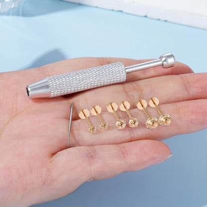 Uni-J Flat Back Stud Earrings for Women Hypoallergenic Surgical Stainless Steel Internal Thread Tragus Helix Cartilage Conch Nose Monroe Labret Medusa Piercing Jewelry /Be Equipped With Piercing Ball Grabber Tool(18G/20G - Gold/Silver/Black/Rose Gold) - c