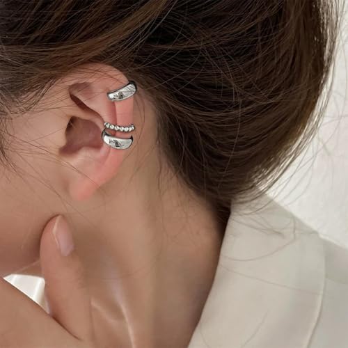 Ear Cuff Earrings for Women Chunky Ear Cuffs Non Piercing | Clip on cartilage earrings helix fake earrings jewelry trendy stuff christmas gift stocking stuffers - color: K
