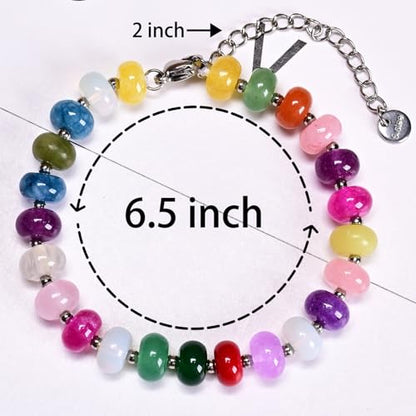 Natural Healing Gemstone Bracelet Handmade Yoga Stretch Elastic Bracelet Stress Relief Crystal Jewelry for Men and Women - color: All things cute (Good Attitude), size: 5x8