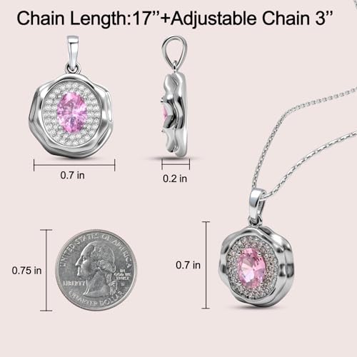 Ahiller Women's Necklace, Dainty Pendant Choker, Adjustable Chain | Heart Initial & Round Pendants, Daily Necklace,17-21" Adjustable Necklaces, Trendy Minimalist Jewelry, Stainless Steel Chain - color: JS-Silver, style: Other Shapes - Multi-Color