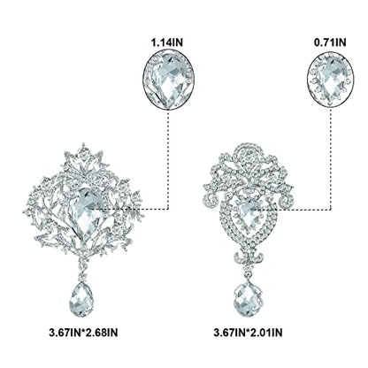 Yhsheen Rhinestone Brooches Crystal Brooch Pins, Pearl Crystal Wedding Bouquet kit Set (Silver-14pcs)… - color: Silver-14pcs