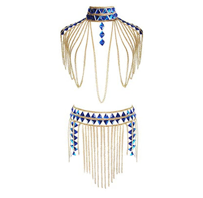 Women's Sexy Suit Body Chain - color: F-Gold Colour