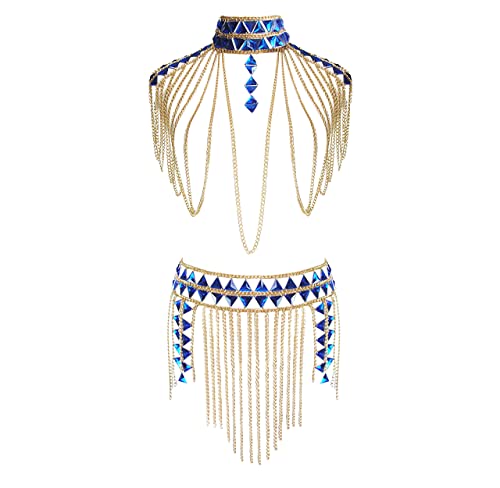Women's Sexy Suit Body Chain - color: F-Gold Colour