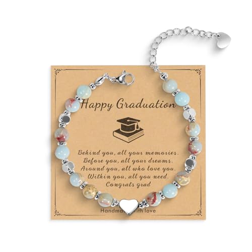 Beaded Bracelet for Women - Inspirational Sometimes You Forget You're Awesome Friendship Jewelry, Dainty Birthday Gift for Best Friends, Mom, Sister, Daughter - style: Graduation