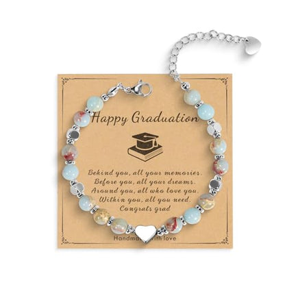 Beaded Bracelet for Women - Inspirational Sometimes You Forget You're Awesome Friendship Jewelry, Dainty Birthday Gift for Best Friends, Mom, Sister, Daughter - style: Graduation