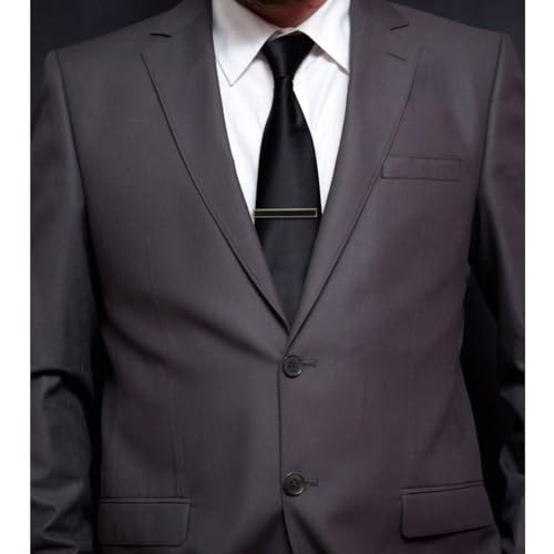 Silver Gold Gunmetal Onyx Tie Clip Tie Bar Made in Japan - color: Gold