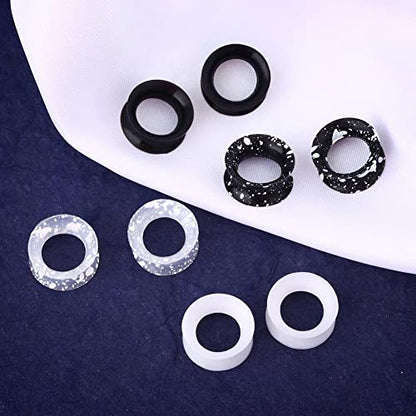 OUFER 8PCS Silicone Ear Gauges Flexible Ear Tunnels Plugs Stretchers Expander Double Flared Flesh Ear Piercing Jewelry for Women Men - color: 1/2"(12.7mm)