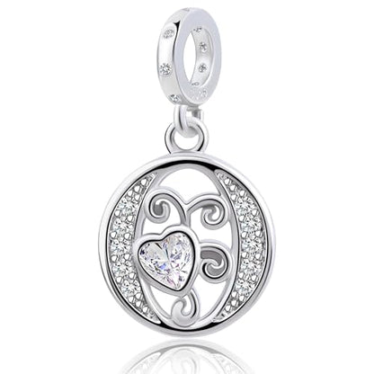925 Sterling Silver Letter Charms for Pandora Bracelets Silver Letter A Alphabet Charm Initial Dangle Charms Beads Jewelry Gift for Women - style: Dangle Letter Charm O