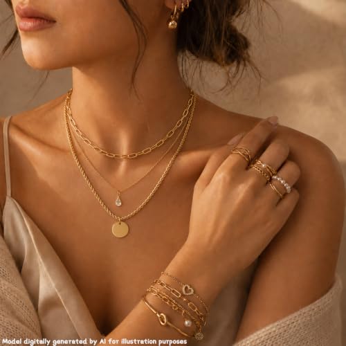 68-80 Pcs Jewelry Sets for Women, Gold Silver Bulk Jewelry Set with Rings Earrings Necklaces Bracelets, Hypoallergenic Fashion Jewelry Sets for Women Wedding Birthday Gifts - color: Gold 2