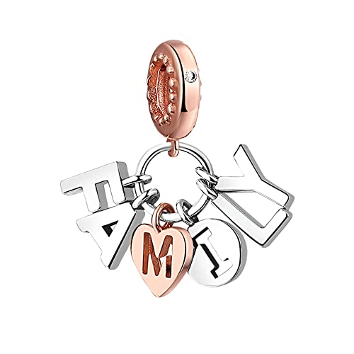Family Love Mother Daughter Grandma Charm 925 Sterling Silver fits Bracelets Necklace Pendant Bead Charms Jewelry Gift for Women Family Friends - color: Family Charm