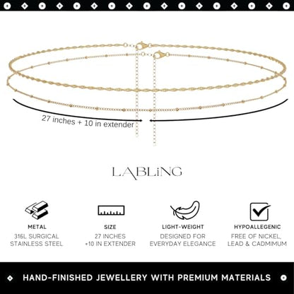 Gold Belly Waist Chain for Women | Layered Belly 14K Gold Plated Chain Adjustable Bikini Belly Beads Body Chain Waterproof | Jewelry Gift - color: Style 5