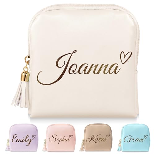 Custom Name Jewelry Travel Case Birthday Gifts for Girlfriend Wife Mom,Teacher Appreciation Gifts for Women Leather Jewelry Pouch Bags Small Teacher Jewelry Box End of Year Teacher Gifts from Student - color: Heart