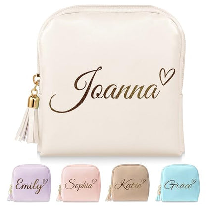 Custom Name Jewelry Travel Case Birthday Gifts for Girlfriend Wife Mom,Teacher Appreciation Gifts for Women Leather Jewelry Pouch Bags Small Teacher Jewelry Box End of Year Teacher Gifts from Student - color: Heart